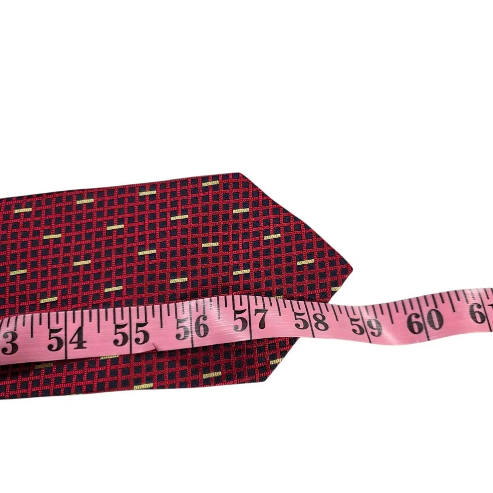 Brooks Brothers Silk Tie Red Grid‎ Pattern Luxury Men's Necktie Business Suit